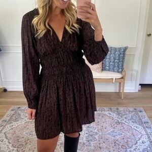 Universal Thread Long Sleeve Smocked Ruffle Mini A-Line Dress